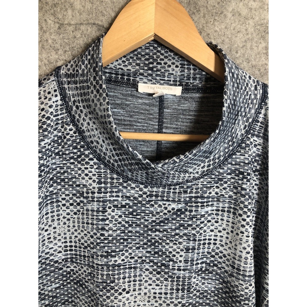 Talbots Shirt Womens XL Blue Geometric Performance Stretch‎ Athleisure Casual